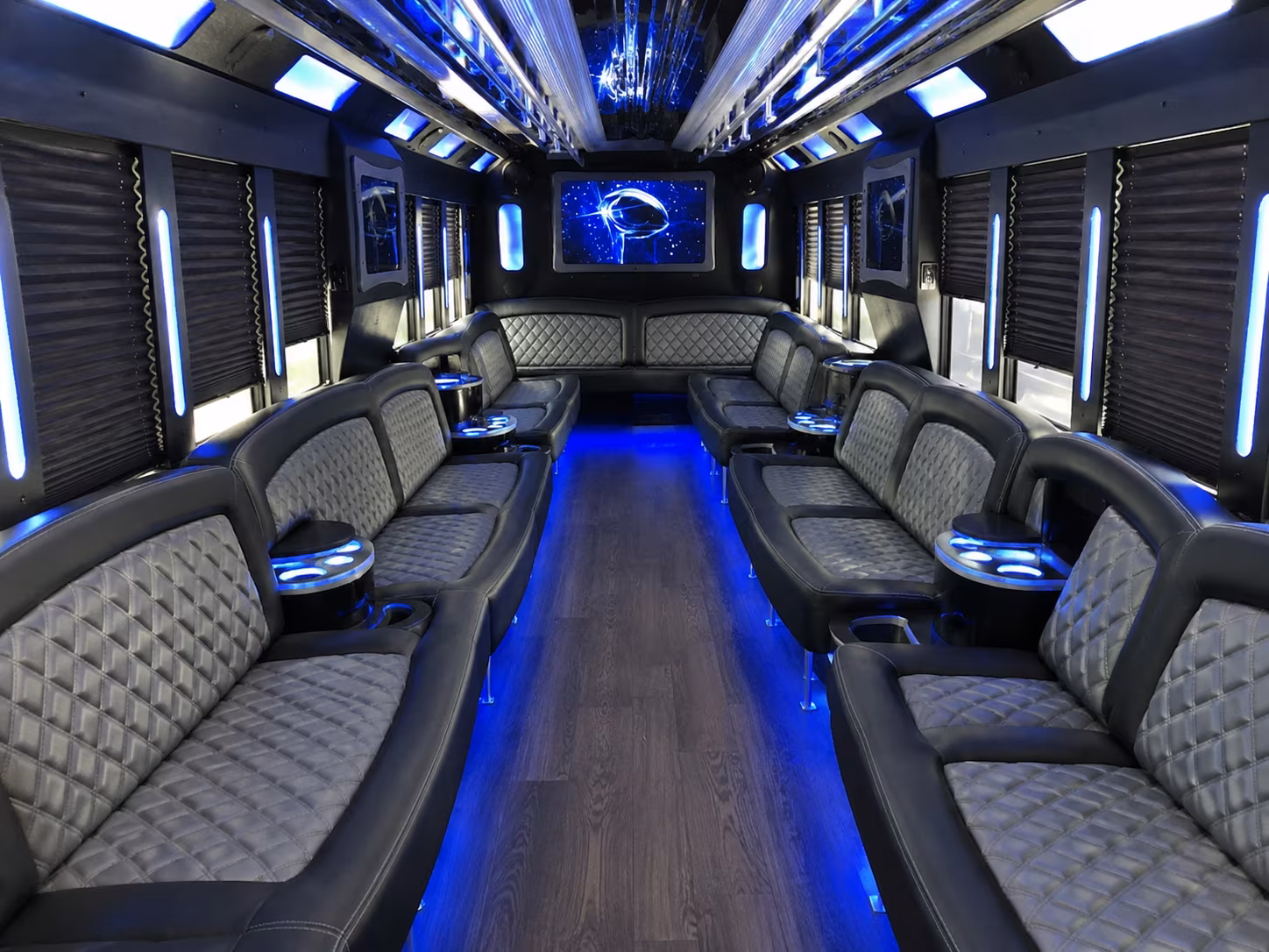 a party bus turns the ride into the first stop of the night