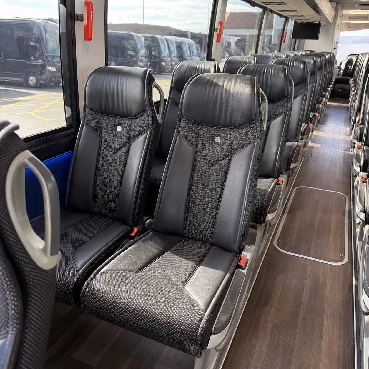 chico charter bus rental interior