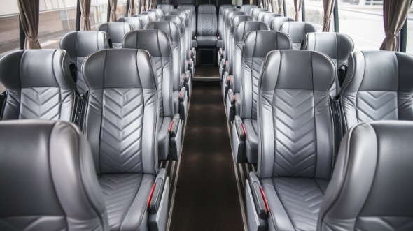 56 passenger charter bus interior view